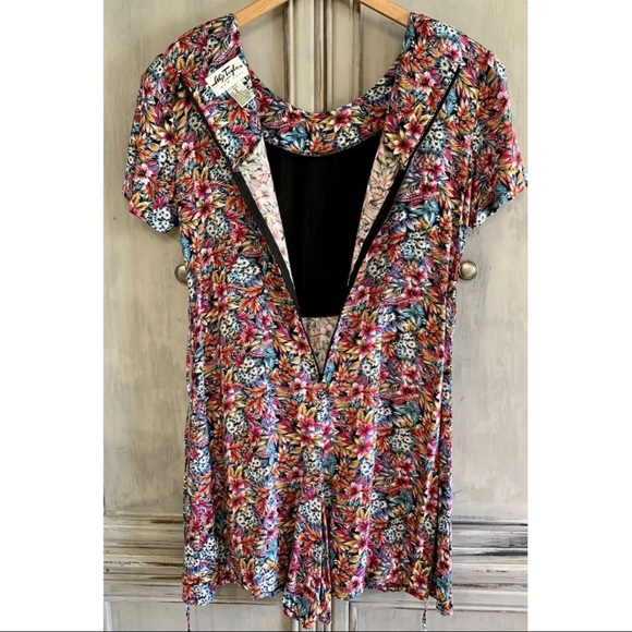 Alix Taylor Vtg. 80’s Floral Romper Scooter Dress Petite Sz 6 8 - Picture 6 of 8